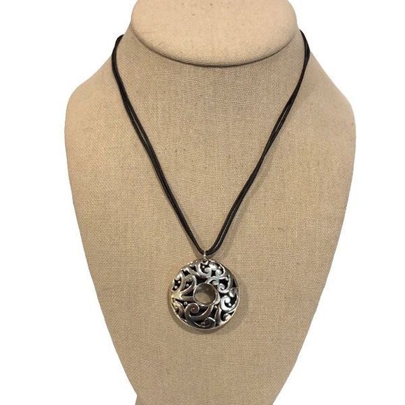 BARSE Sterling Silver Round Filigree Scroll Cutout Double Cord w Extension NWOT - Picture 9 of 16